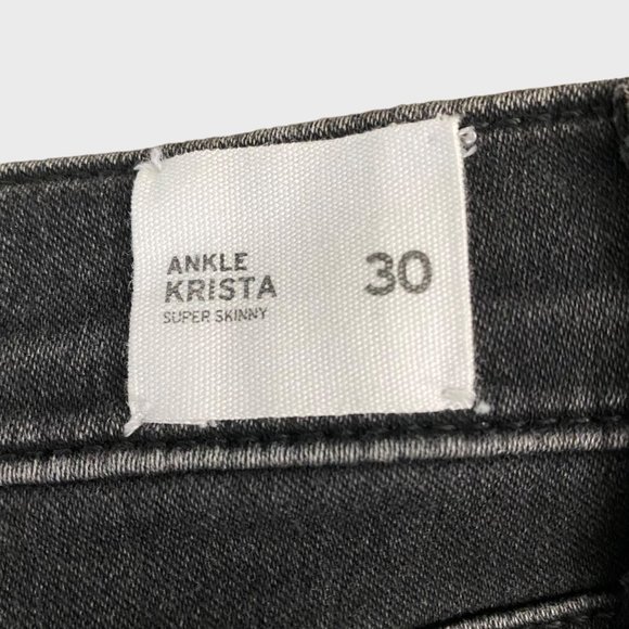 Hudson Krista Super Skinny Ankle Jeans Women's 30 Faded Black Wash Mid-Rise New - Picture 9 of 11